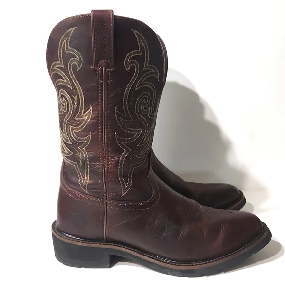 Justin Stampede WK4575 Leather Western Cowboy Boots Men's Size 10.5 D - Picture 3 of 16